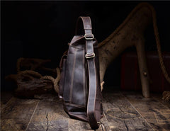 Leather Sling Bag for Men Vintage Chest Crossbody Bag For Mens - iwalletsmen