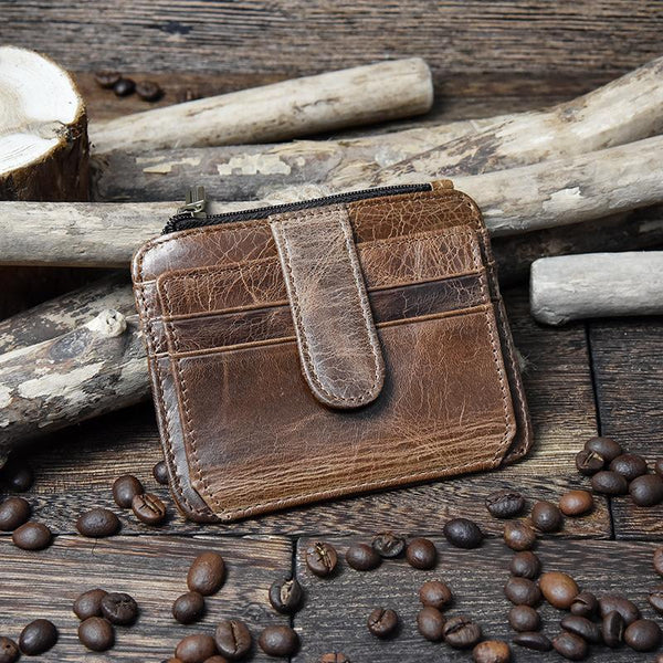 Cool Leather Mens Wallet Slim Wallet Card Front Pocket Wallet for Men - iwalletsmen