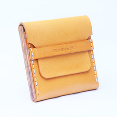 Cool Wooden Beige Leather Mens 10pcs Cigarette Case Custom Cigarette Holder for Men - iwalletsmen