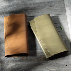 Handmade Leather Mens Clutch Wallet Cool Leather Wallet Long Phone Wallets for Men