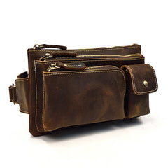 Vintage Leather Fanny Pack Mens Waist Bag Hip Pack Belt Bag for Men - iwalletsmen