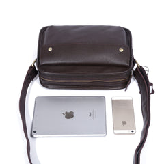 Genuine Leather Mens Cool Messenger Bag Small Bag Chest Bag Bike Bag Cycling Bag for men