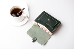 Handmade Leather Mens Cool billfold Wallet Card Holder Small Card Wallets for Men Women