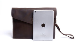 Genuine Leather Mens Cool Messenger Bag Clutch Bag Chest Bag Bike Bag Cycling Bag for men