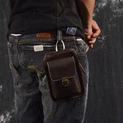 Leather Belt Pouch Mens Small Cases Waist Bag Hip Pack Belt Bag Fanny Pack Bumbag for Men