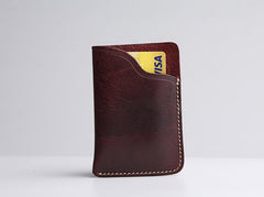 Handmade Leather Mens Cool billfold Wallet Card Holder Small Card Slim Wallets for Men