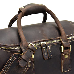 Genuine Leather Mens Cool Weekender Bag Travel Bag Duffle Bags Overnight Bag Holdall Bag for men