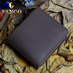 Handmade Leather Mens Cool Slim Leather Wallet Men billfold Wallets Bifold for Men