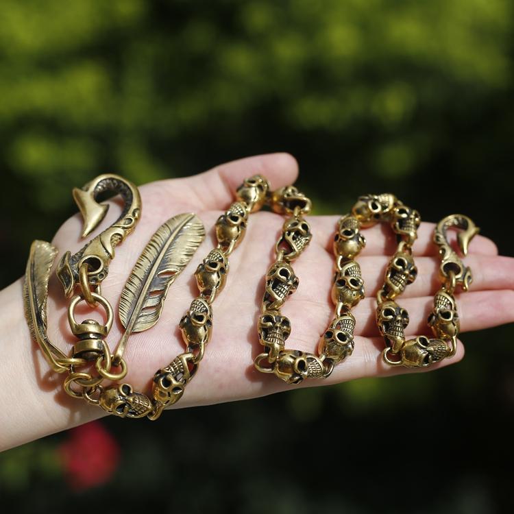Skull Wallet Chain Gold Wallet Chain Brass Wallet Chain