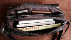 Handmade Leather Mens Cool Messenger Bag Chest Bag Bike Bag Cycling Bag for men