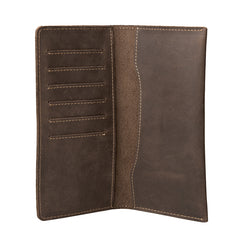 Handmade Leather Mens Clutch Wallet Cool Leather Wallet Long Phone Wallets for Men