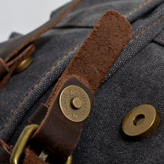 Cool Canvas Leather Mens Womens College 14'' Green Backpack Travel Backpack Computer Backpack for Men - iwalletsmen