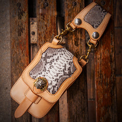 Handmade Biker Leather Belt Pouch Mens Cases Waist Bag Hip Pack Belt Bag Fanny Pack Bumbag for Men