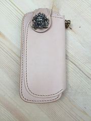 Handmade Mens Leather Biker Wallet Biker Chain Wallets Cool Long Wallet with Chain - iwalletsmen