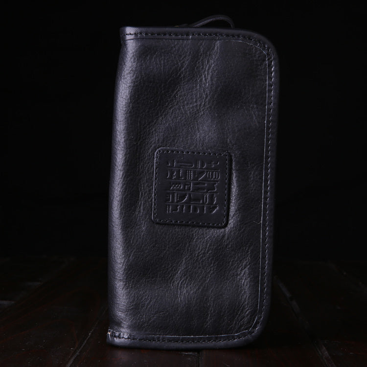 Handmade Leather Mens Clutch Wallet Cool Leather Wallet Long Phone Wallets for Men