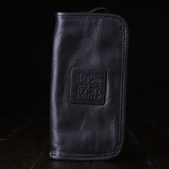 Handmade Leather Mens Clutch Wallet Cool Leather Wallet Long Phone Wallets for Men