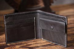 Handmade Leather Mens Cool Wallet Men Slim Wallets Front Pocket Wallet for Men