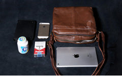 Genuine Leather Mens Cool Messenger Bag Square Bag Chest Bag Bike Bag Cycling Bag for men