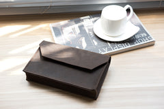 Handmade Leather Mens Clutch Cool Large Wallet Clutch Wristlet Wallet for Men