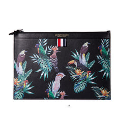 Handmade Leather Mens Clutch Birds Cool Slim Wallet Zipper Clutch Wristlet Wallet for Men - iwalletsmen