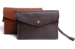 Genuine Leather Mens Cool Messenger Bag Clutch Bag Chest Bag Bike Bag Cycling Bag for men