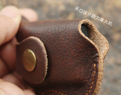 Cool Mens Leather Zippo Lighter Case Zippo lighter Holder with clip - iwalletsmen