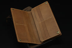 Handmade Leather Tooled Transformers Megatron Mens Long Wallet Cool Leather Wallet Clutch Wallet for Men
