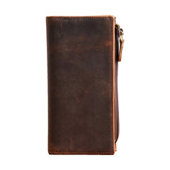 Handmade Leather Mens Cool Long Leather Wallet Cards Clutch Wallet for Men - iwalletsmen