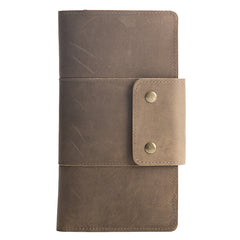 Handmade Leather Mens Travel Wallet Passport Leather Wallet Long Phone Wallets for Men