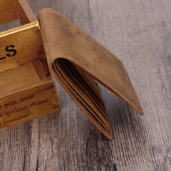 Handmade Leather Mens Cool Slim Leather Wallet Card Wallet Holders Men Small Wallets Bifold for Men