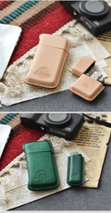 Handmade Beige Leather Womens 10pcs Cigarette Holder Case Cool Custom Cigarette Case for Women - iwalletsmen