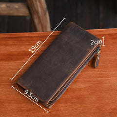 Handmade Leather Mens Cool Long Leather Wallet Cards Clutch Wallet for Men - iwalletsmen