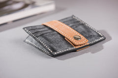 Handmade Leather Mens Cool billfold Wallet Card Holder Small Card Slim Wallets for Men
