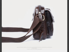 Genuine Leather Mens Cool Messenger Bag Chest Bag Bike Bag Cycling Bag for men