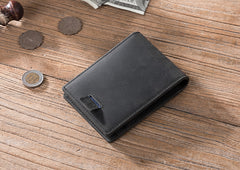 Handmade Leather Mens Cool billfold Wallet Card Holder Small Card Slim Wallets for Men