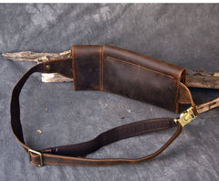 Handmade Vintage Leather Fanny Pack Mens Waist Bag Hip Pack Belt Bag for Men