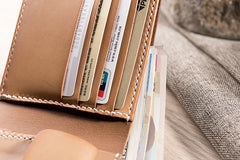 Handmade Leather Mens Cool Slim Leather Wallet Men Small Wallets Bifold for Men