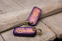 Handmade Leather Mens World of Warcraft Cool Keychain KeyCharm Keyring Pendant for Men