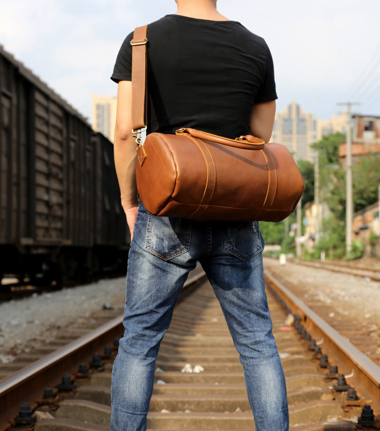 Cool Leather Mens Weekender Bags Travel Bag Duffle Bags Overnight Bag –  iwalletsmen