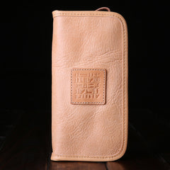 Handmade Leather Mens Clutch Wallet Cool Leather Wallet Long Phone Wallets for Men
