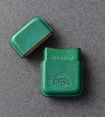 Cool Green Leather Mens 14pcs Cigarette Holder Case Cool Custom Cigarette Case for Men - iwalletsmen