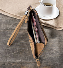 Handmade Leather Mens Cool Long Chain Wallet Phone Biker Trucker Wristlet Wallet