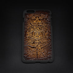 Handmade Leather Tooled iPhone6 7 plus 6s 7s plus Transformers Predator Jesus Xiuhpohualli Calendar iPhone Case