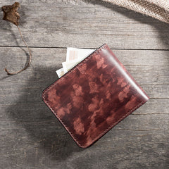 Handmade Leather Mens Cool Slim Leather Wallet Men Small Wallets Bifold for Men