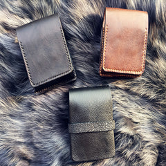 Badass Leather Mens Cigarette Case Cigarette Holder Belt Pouch with Belt Loop for Men - iwalletsmen