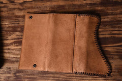 Handmade Leather Mens Cool Long Leather Wallet Trifold Clutch Wallet for Men - iwalletsmen