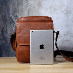 Genuine Leather Mens Cool Messenger Bag Small Bag Chest Bag Bike Bag Cycling Bag for men