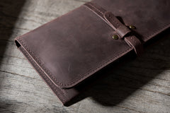 Handmade Leather Mens Clutch Wallet Cool Leather Wallet Long Phone Wallets for Men - iwalletsmen