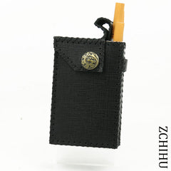 Cool Handmade Leather Mens Black Cigarette Holder Case for Men - iwalletsmen