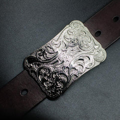 Handmade Leather Genuine Chinese Floral Mens Cool Men Biker Trucker Leather Belt